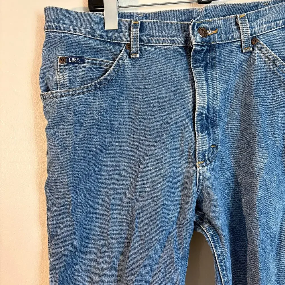 Vintage 80s Lee Blue Denim Medium Wash Straight‎ Leg Jeans